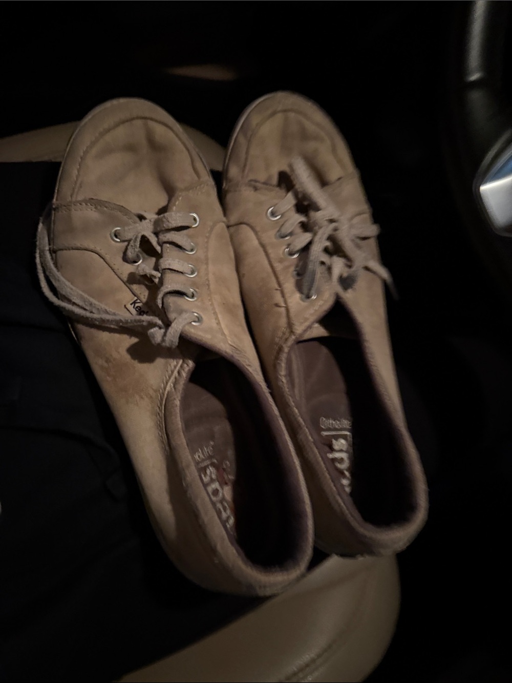 Keds offwhite/ Taupe Suede Slip-On Lace Casual Shoes